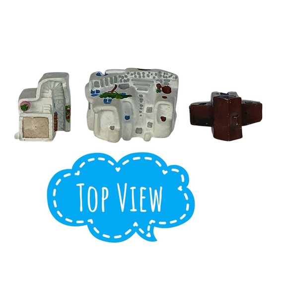 Vintage Greek Alabaster Village Miniature Houses Hand Made in Greece Set of 3 - Picture 10 of 16